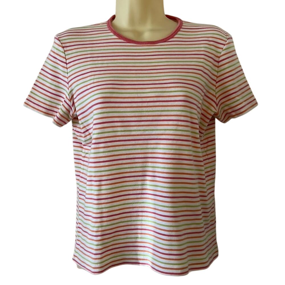 Jones New York Sport Size L Striped Knit Top Woman Size Large